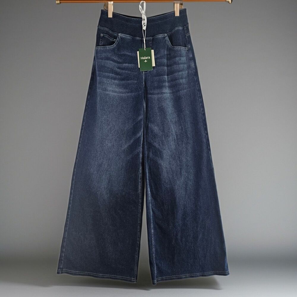 New Halara Wide Leg Flex Denim Jeans Size M High Waisted Baggy Pull-On